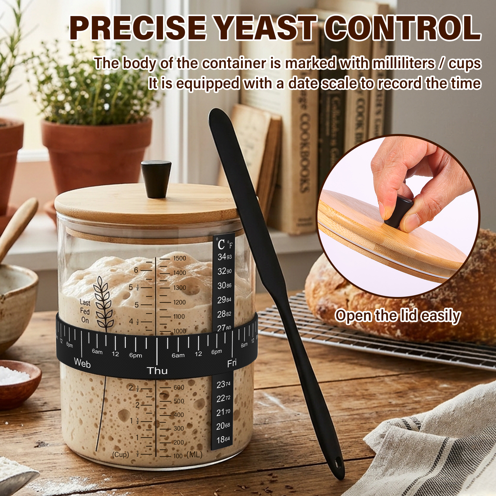 1500/900ml Sourdough Starter J - Food Storage Jar Set 리뷰 및 가격