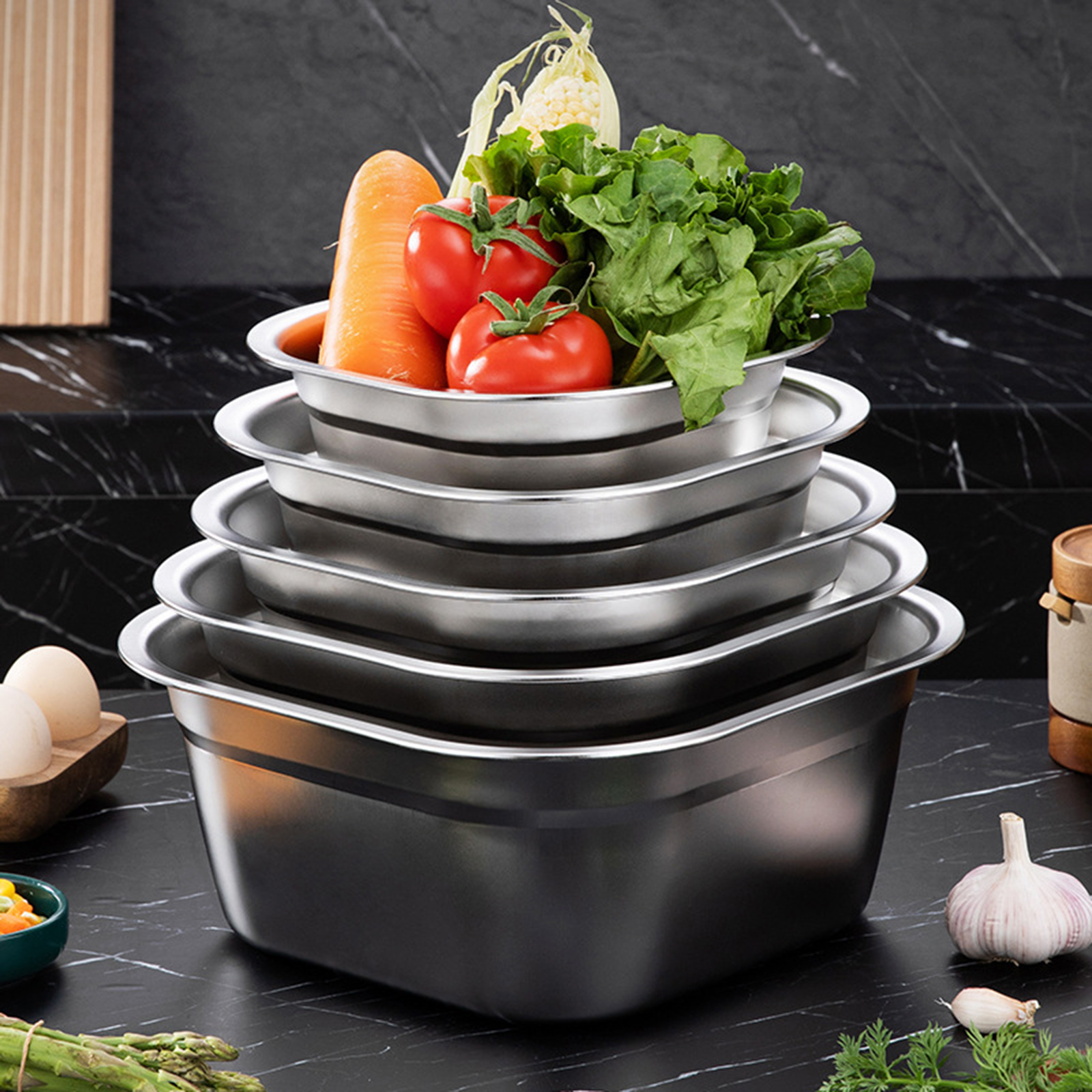Stainless Steel Square Basin V - Food Storage Stainless Steel Containers 리뷰 및 가격