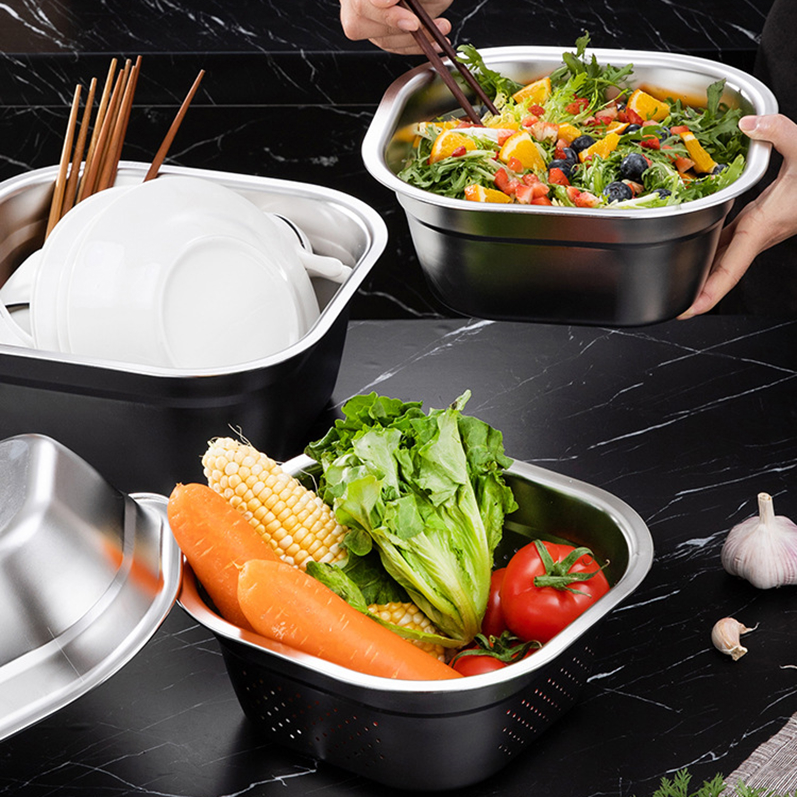 Stainless Steel Square Basin V - Food Storage Stainless Steel Containers 리뷰 및 가격