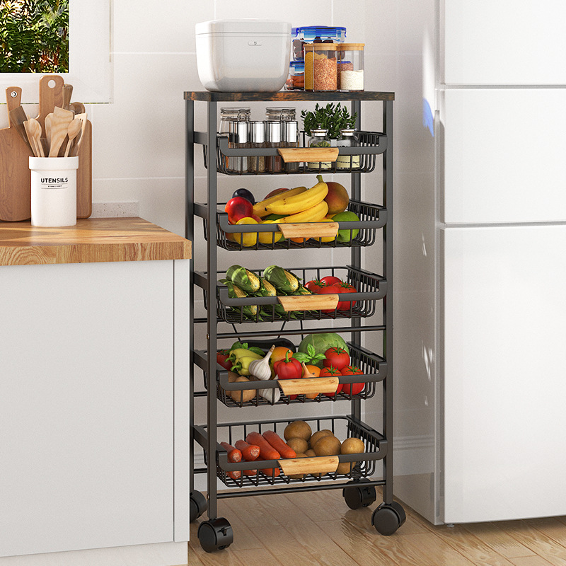 5 Tier Wire Fruit Basket - Kit - Food Storage With Wheels 리뷰 및 가격