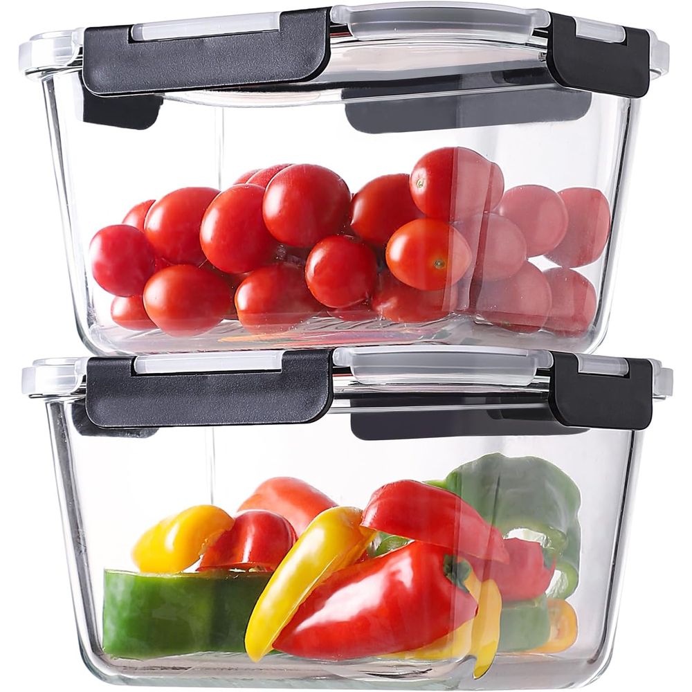 4-Piece 63oz Glass Food Storag - Food Storage Prep Containers 리뷰 및 가격