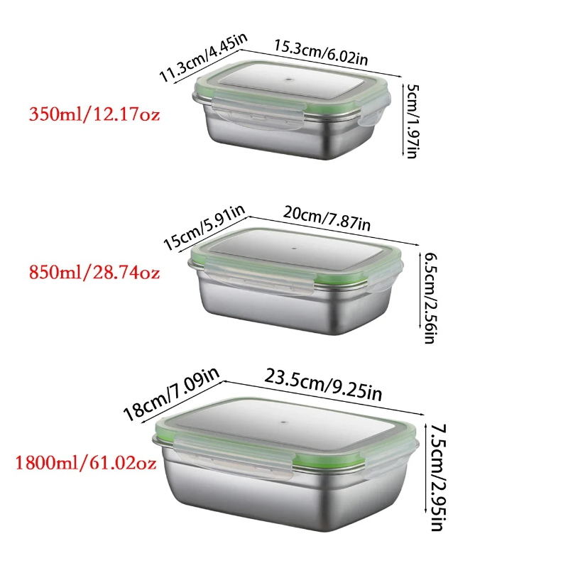 304 Stainless Steel Lunch Box  - Food Storage Stainless Steel Containers 리뷰 및 가격