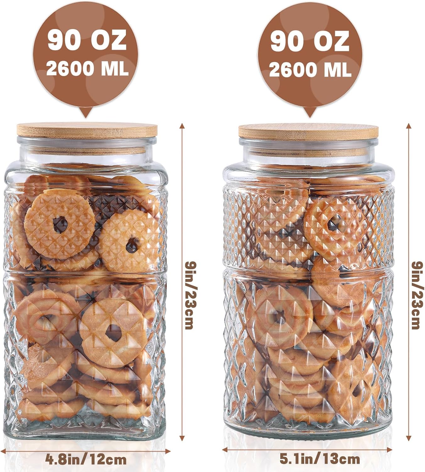 0.7Gallon/2600ml Glass Cookie  - Food Storage Jar Set 리뷰 및 가격