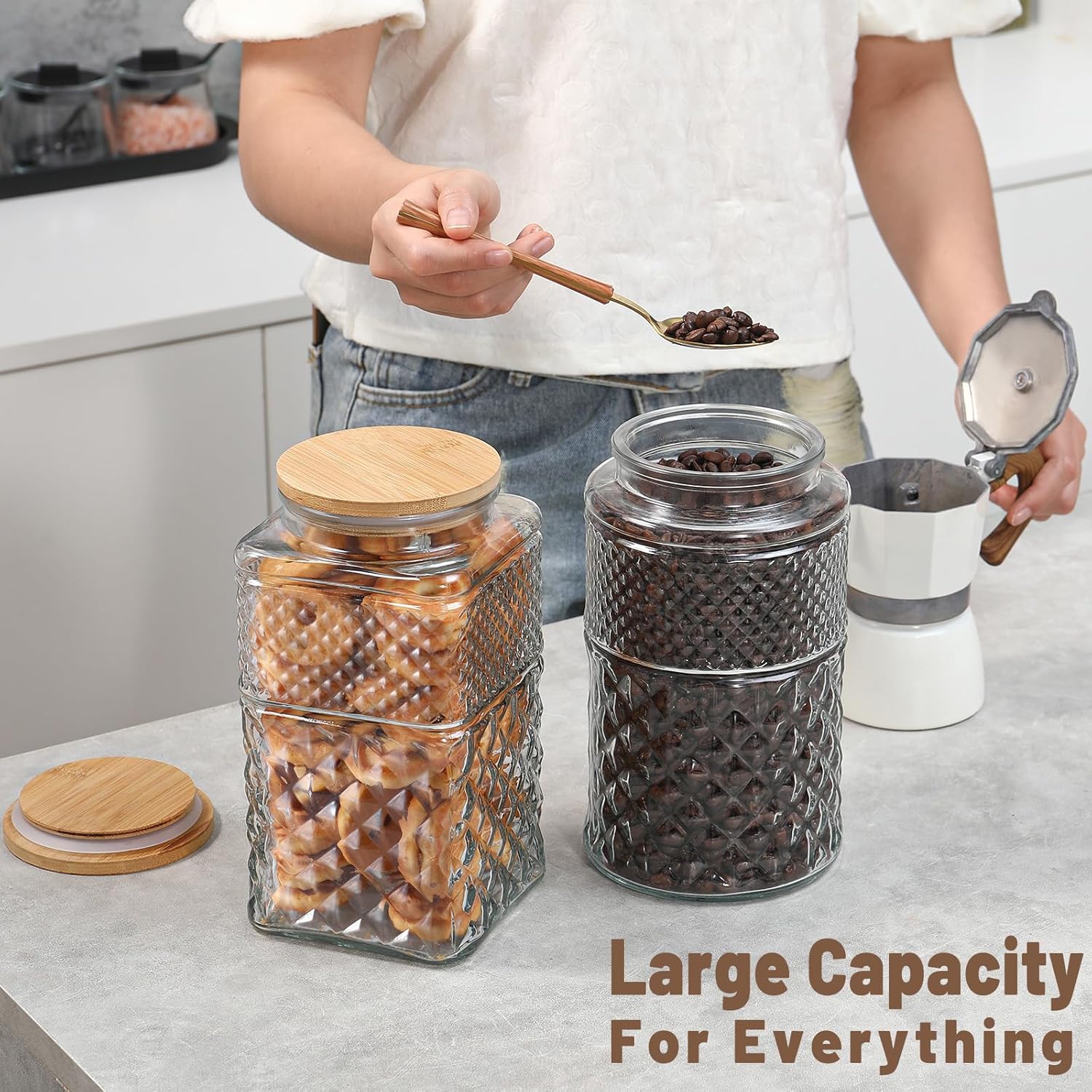 0.7Gallon/2600ml Glass Cookie  - Food Storage Jar Set 리뷰 및 가격