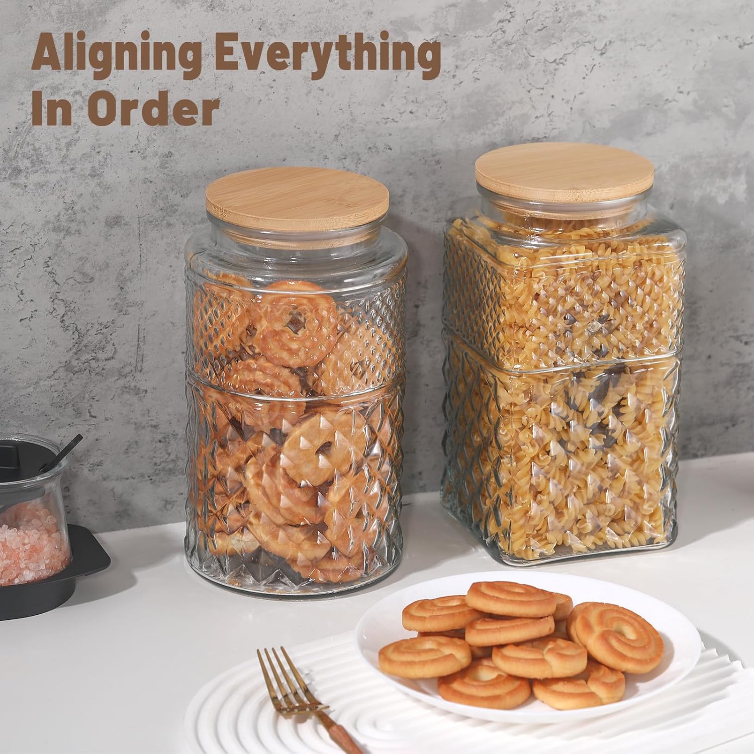 0.7Gallon/2600ml Glass Cookie  - Food Storage Jar Set 리뷰 및 가격