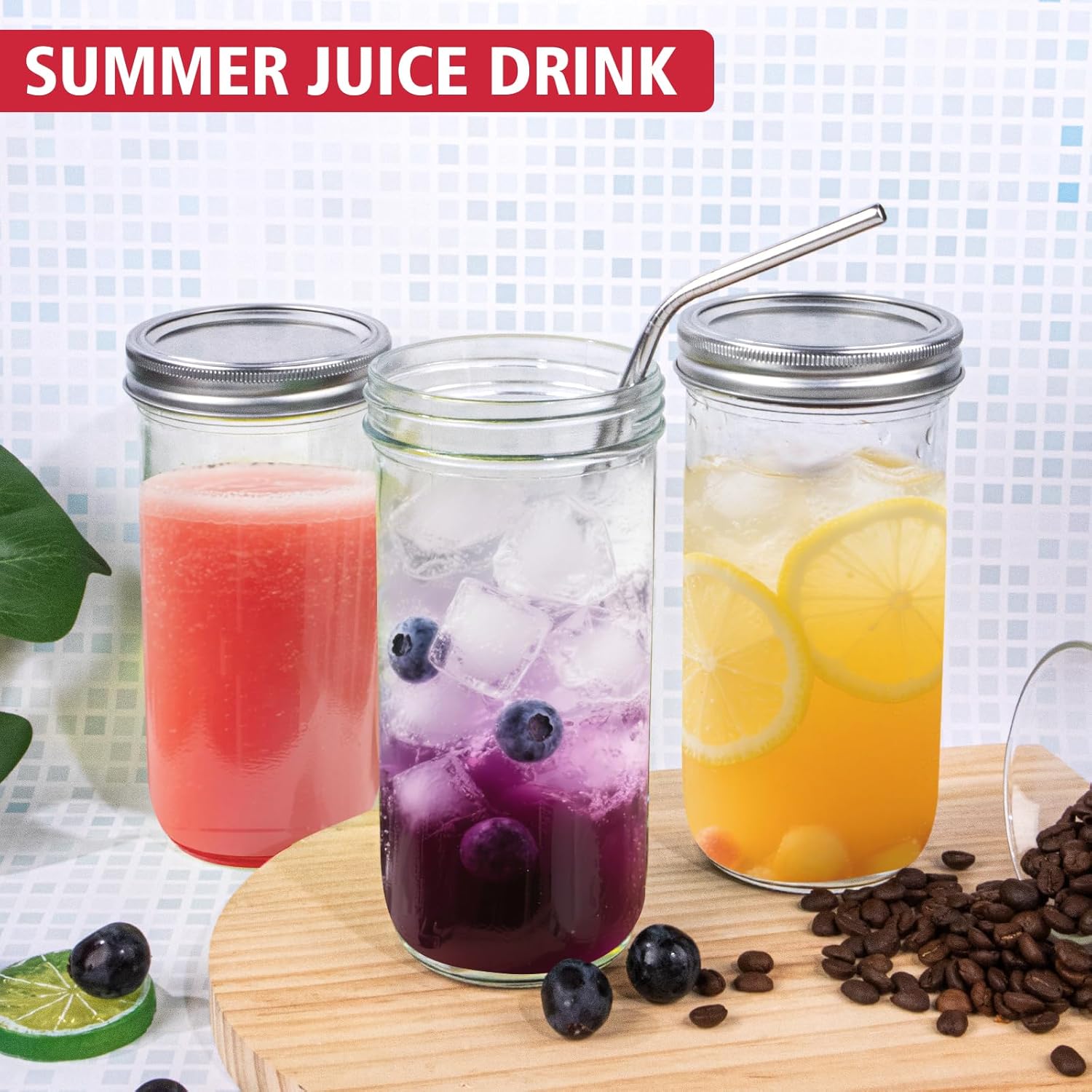 Jars Wide Mouth 6 Pack, 24oz G - Food Storage Jar Glass 리뷰 및 가격
