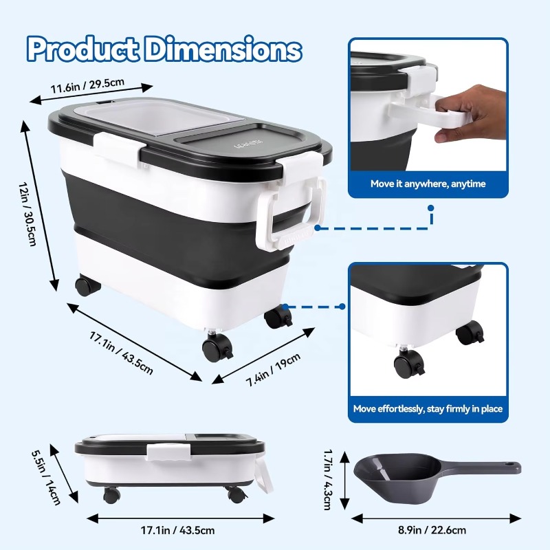 Dog Food Storage Container 20- - Food Storage With Wheels 리뷰 및 가격