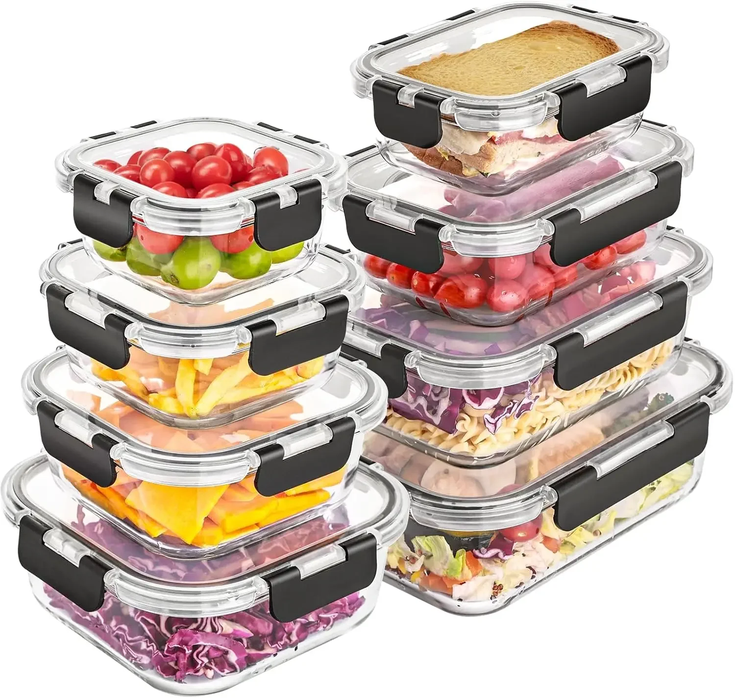 8 Pack Glass Food Storage Cont - Food Storage Prep Containers 리뷰 및 가격