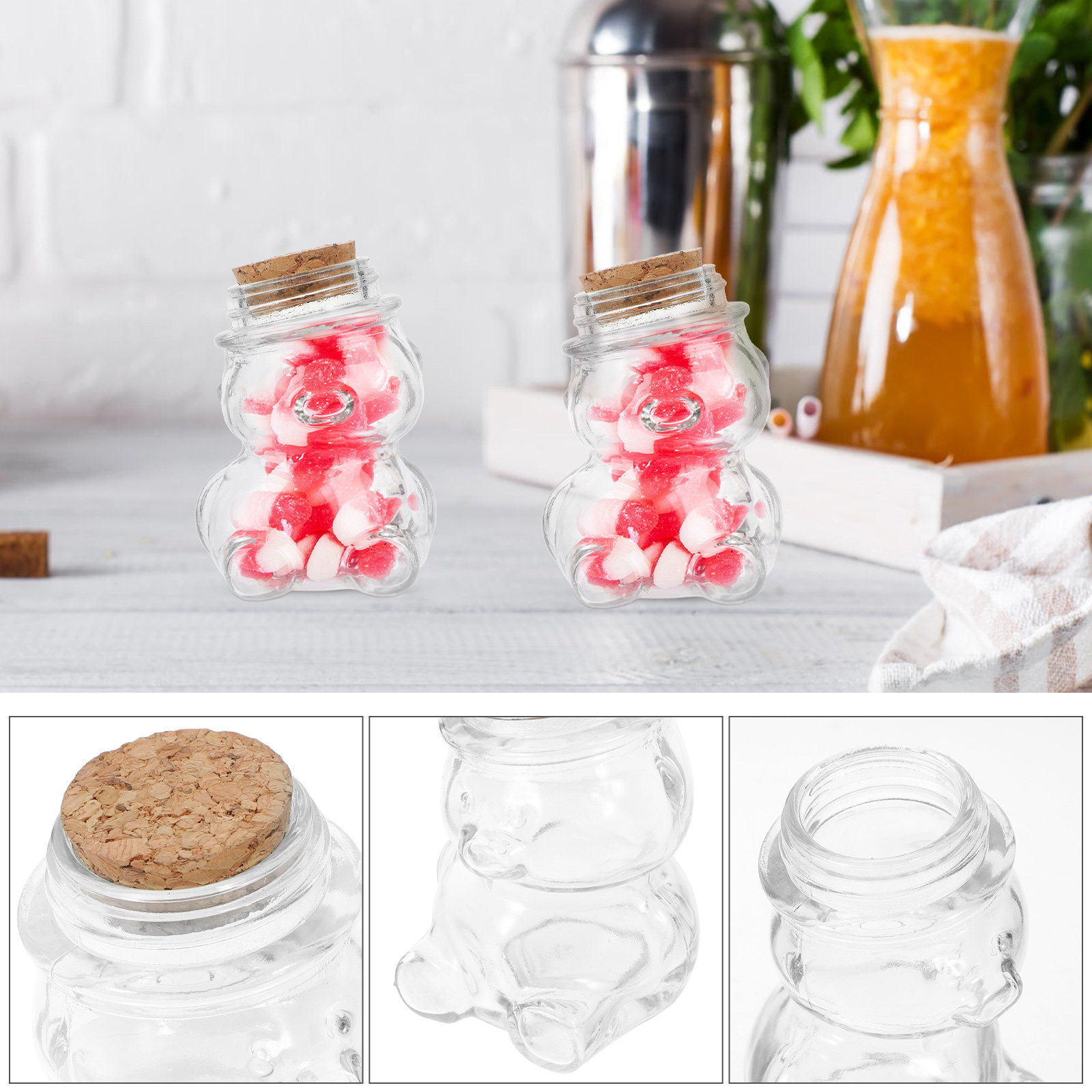 4Pcs Glass Candy Jar Set Trans - Food Storage Jar Set 리뷰 및 가격