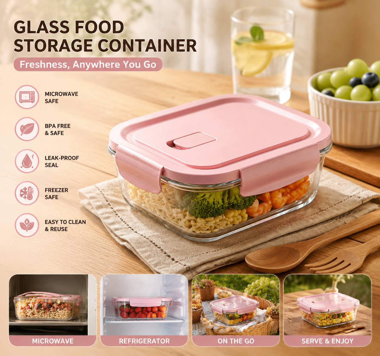 High Borosilicate Glass Food S - Food Storage Prep Containers 리뷰 및 가격