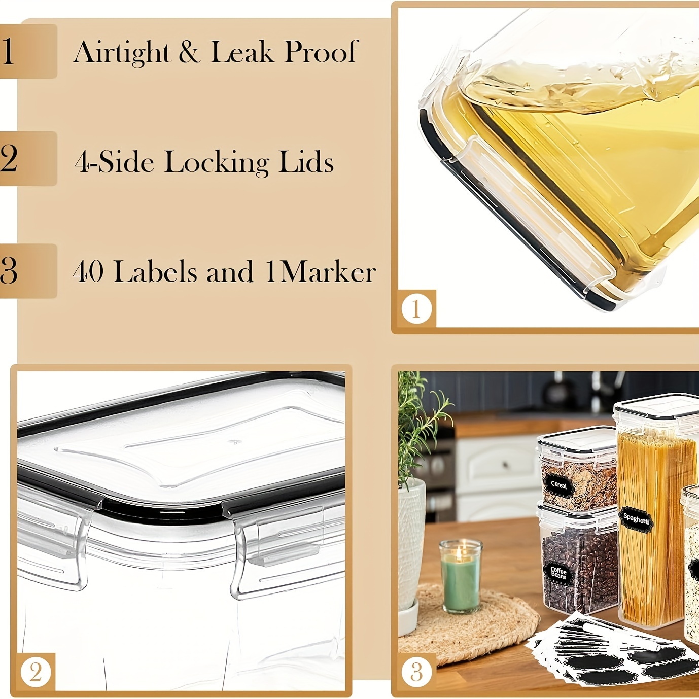 Set of 64 Airtight Food Storag - Food Storage Glass Round 리뷰 및 가격