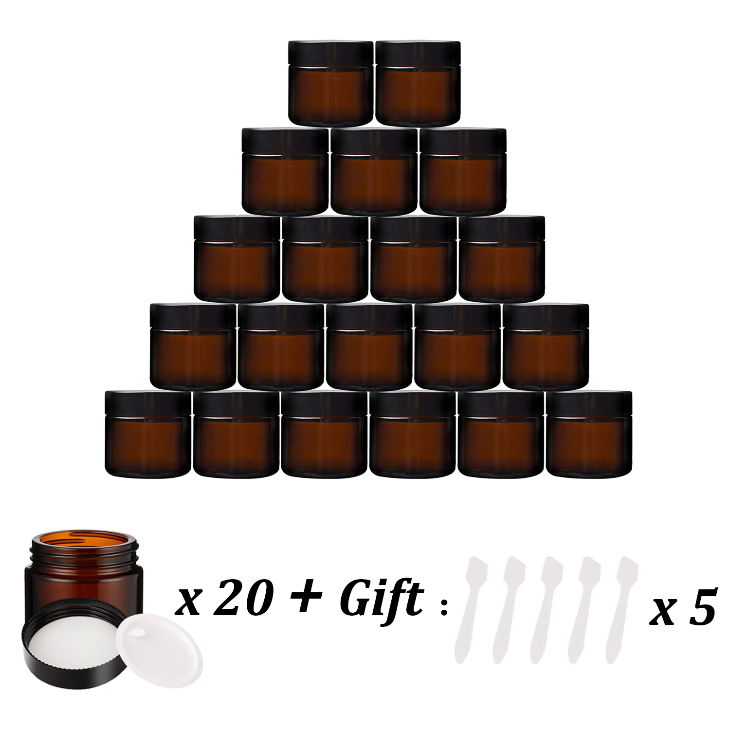 20PCS Small Amber Glass Jars w - Food Storage Glass Round 리뷰 및 가격