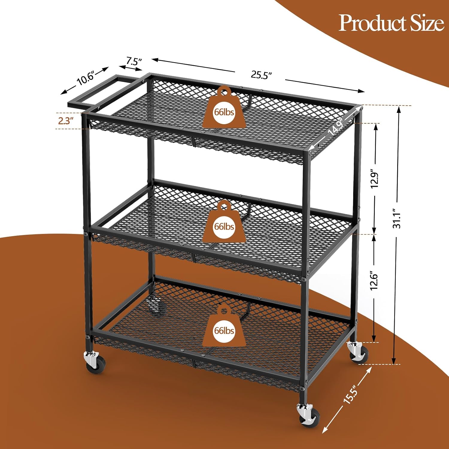 3-Tier Heavy Duty Rolling Util - Food Storage With Wheels 리뷰 및 가격
