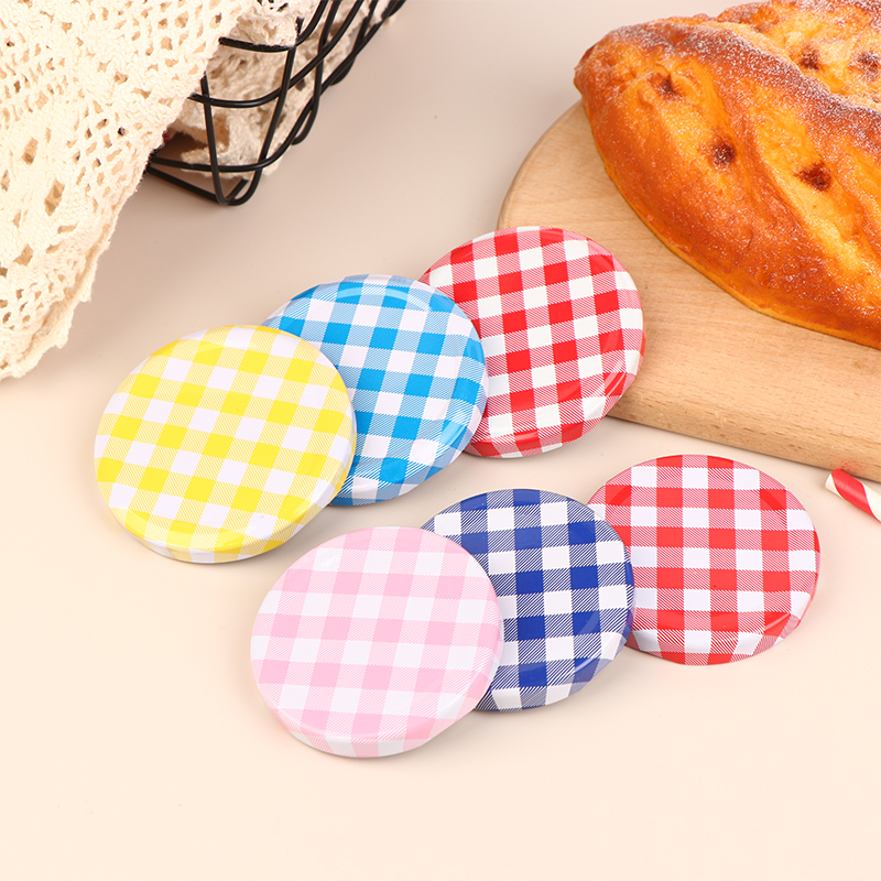 10Pcs Colorful Lattice Jam Jar - Food Storage Glass Round 리뷰 및 가격